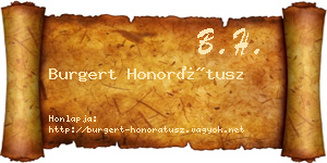 Burgert Honorátusz névjegykártya
